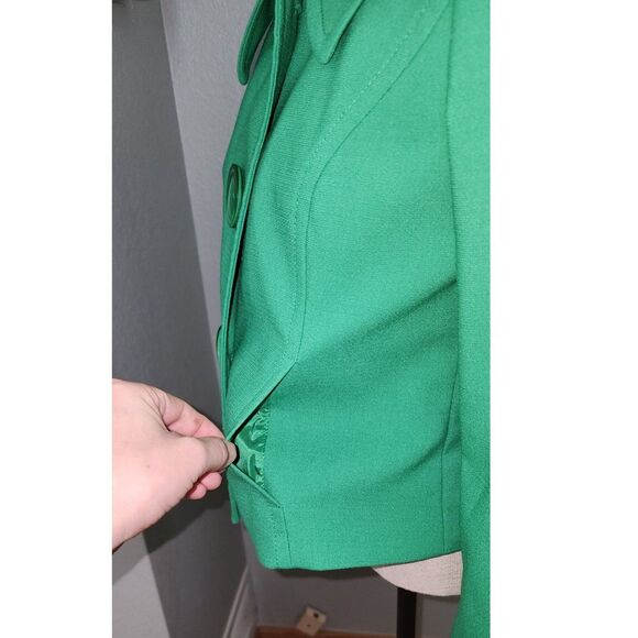 Semantiks Bright Green Retro Style Blazer Size 4P - Picture 6 of 7